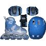 Joerex-祖迪斯新款儿童可调轮滑鞋JRO09702套装（鞋+护具+头盔）蓝色（S号）