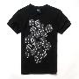 [THETHING]正品潮流夏款 男士赌神系列 骰子图案黑色纯绵短袖T恤