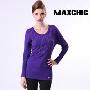 Maxchic品牌奢华优雅系列超A水钻百搭长袖针织衫毛衣DD33013C10M