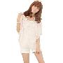韩版女装新款夏装热卖品牌专柜唯美蕾丝蝙蝠衫（两件套）3597