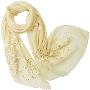 Angel's外贸真丝刺绣长丝巾礼品装(104005-米色)