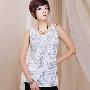 淘品牌 茵曼女装2010夏韩版涂鸦长款修身无袖棉T针织背心KN6935