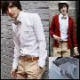 奢华丝绸布及纽扣撞色设计韩版长袖衬衫303-C27