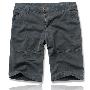 [HZN235] 2010新款经典黑灰暗格薄款洗水纯棉男士中裤五分裤