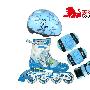 正品美洲狮MS707L专业轮滑鞋 溜冰鞋 旱冰鞋 蓝色套装