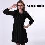 Maxchic品牌摩登都市系列柔媚立体修身薄毛料连衣裙DQ43241S10M