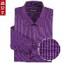 [MOSONNY]秋装新款男装免烫莫代尔长袖衬衫*紫黑条纹(7色)
