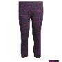 佐丹奴女装抽象印花弹力七分裤袜01490062莓紫色