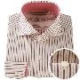 【深海】新款开领优雅条纹纯棉男士商务休闲长袖衬衫DDXA628LA
