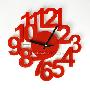 出口欧洲余单 艺术创意挂钟表时钟--红色数字钟 创意挂钟