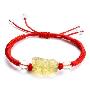 梵客天然水晶红绳系列黄水晶手链-聚财貔貅