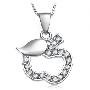 lux-women925银镶嵌锆石吊坠-苹果物语(赠925银扣皮绳)