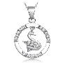 lux-women925银镶嵌锆石吊坠-天鹅舞(赠925银项链)