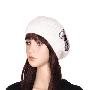 柏汇优品 韩版女士兔毛保暖帽时装帽BH1250蝴蝶结乳白色