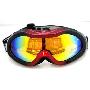 豪邦HBSports 防紫外线防雾滑雪镜(黑红色镜框)YD10053