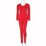 俞兆林-羊毛暖霸保暖内衣女式圆领套装2012-大红 XL
