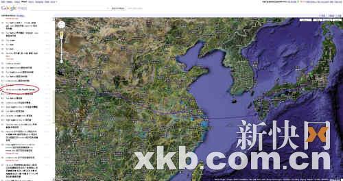 汉音对照 谷歌地图建议:从日本来中国开摩托艇