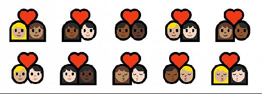 又一大波新的emoji表情诞生了这次是跨种族情侣